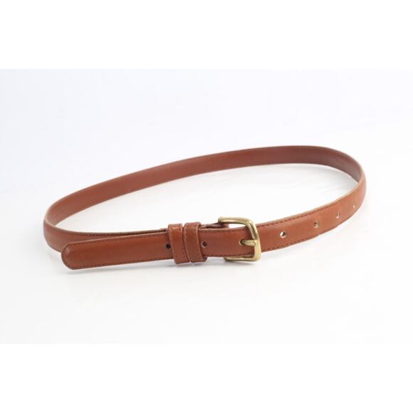 VINTAGE COACH British Tan Cowhide Leather Skinny Dress Belt Brass Women’s L - Picture 3 of 6